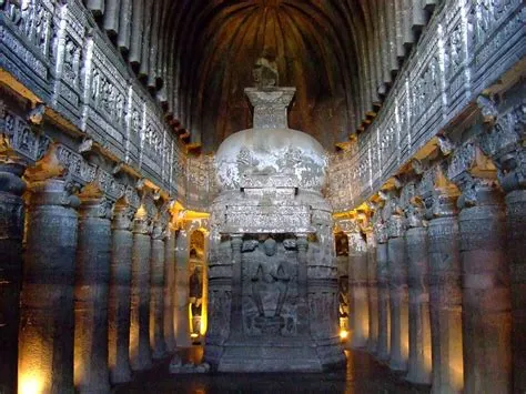 The Ajanta Caves Transformation: Buddhist Art and Architecture Flourishing Amidst Gupta Empire Zenith